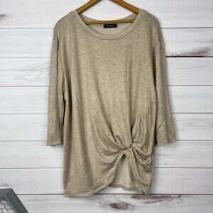 Botanique Womens Size Small Top Tan‎ Gathering Detail On Front Side L